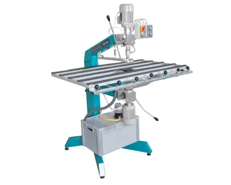 Horizontal glass drilling machine - side view